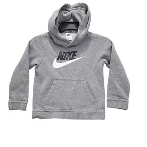 Nike‎ Kids Gray Pullover Hoodie Sweatshirt Logo Graphic Size XS